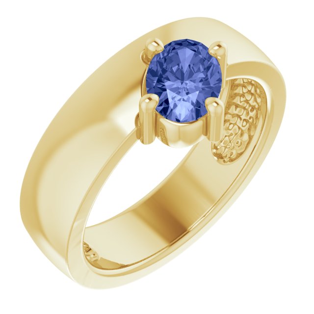 14K Asymmetric Oval Solitaire Ring