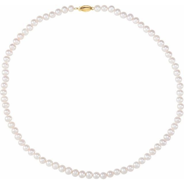 14K Panache Cultured White Freshwater Pearl Necklace