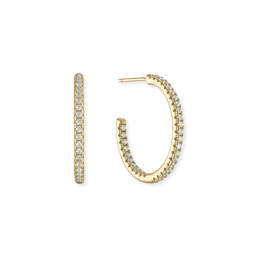 Inside Out CZ Hoop Earrings