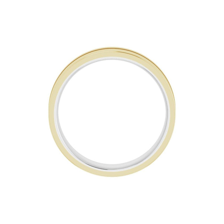 14K Two-Tone Off-Centered Groove Band
