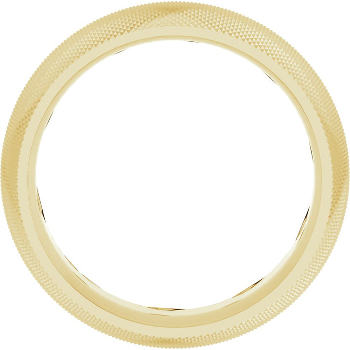 14K Half Round Knurl Design Band