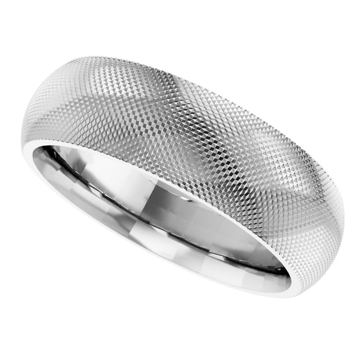 14K Half Round Knurl Design Band