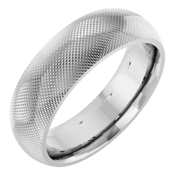 14K Half Round Knurl Design Band