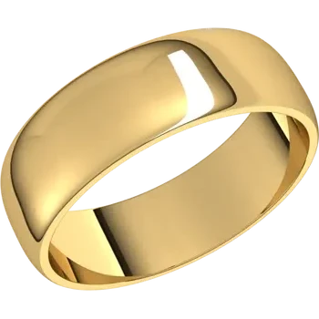 14K Half Round Lightweight Band