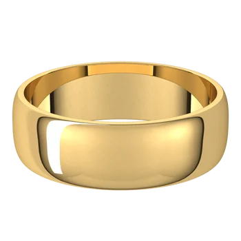 14K Half Round Lightweight Band