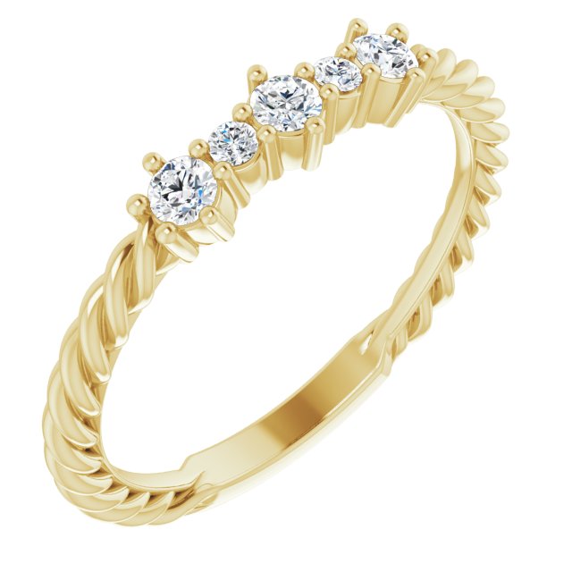 14KY 1/5 CTW Natural Diamond Rope Anniversary Ring