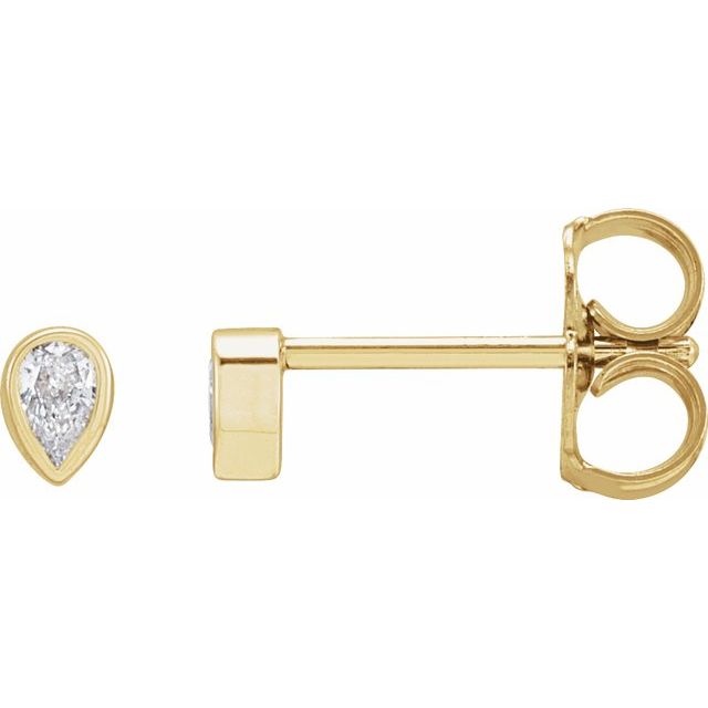14K .05 CT Lab Grown Diamond Micro Bezel-Set Stud