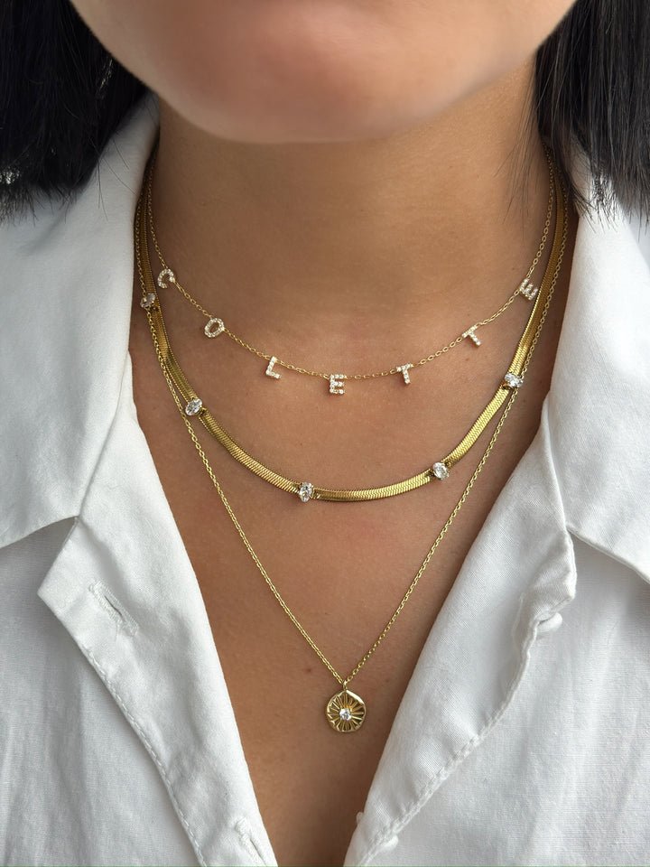 Pave Dangle Name Necklace