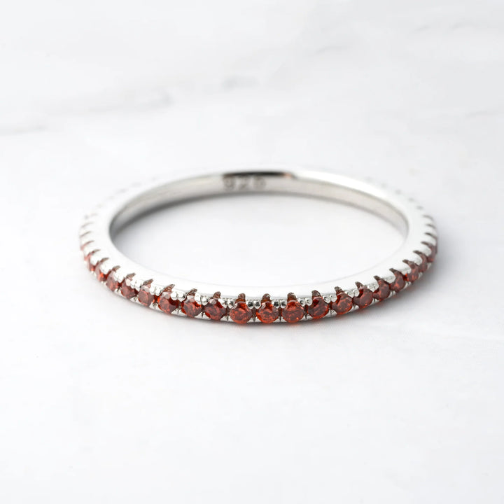 Silver Eternity Birthstone Ring