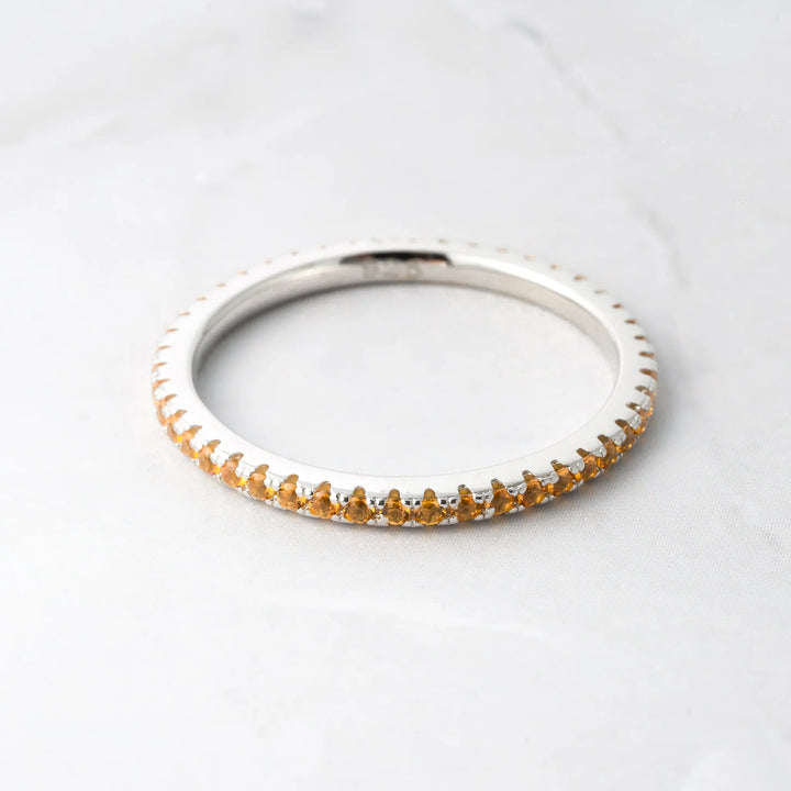 Silver Eternity Birthstone Ring