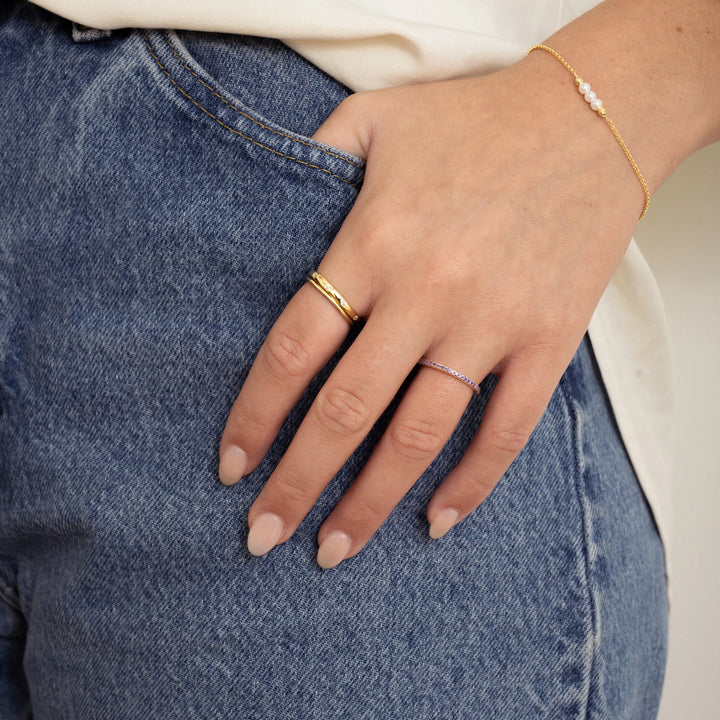 Gold Eternity Birthstone Ring