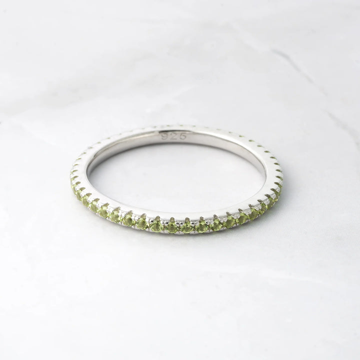 Silver Eternity Birthstone Ring