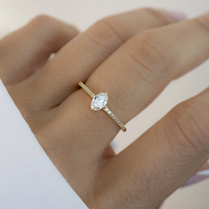 Accented Oval Compass Travel Ring