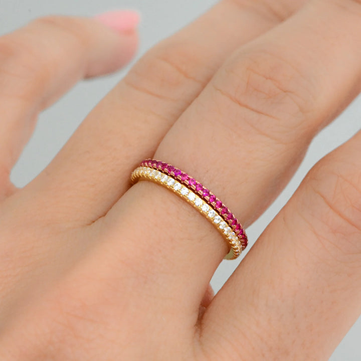 Gold Eternity Birthstone Ring
