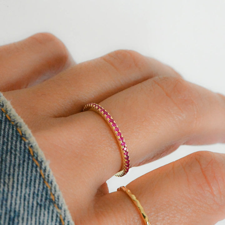 Gold Eternity Birthstone Ring