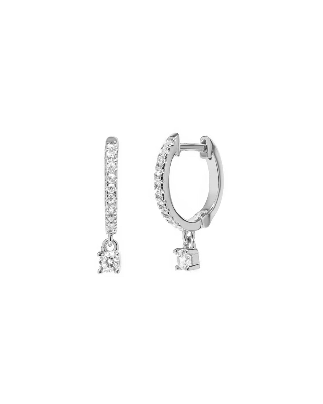 Pave Charm Huggies