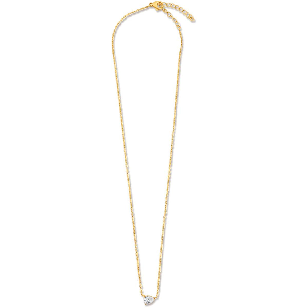 Solitaire Sideways Pear Necklace