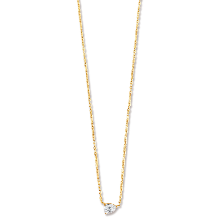Solitaire Sideways Pear Necklace