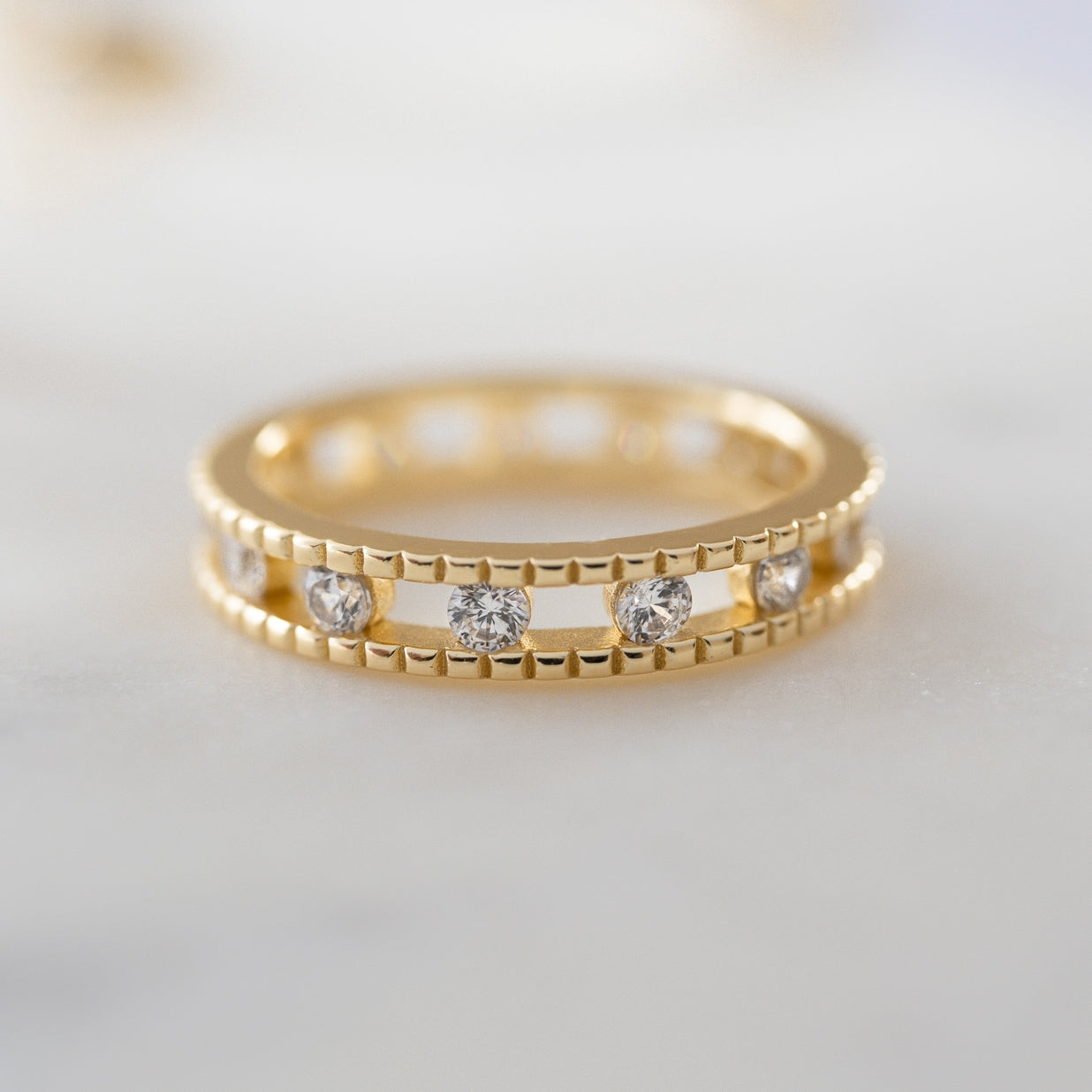 Studded Double Eternity Ring
