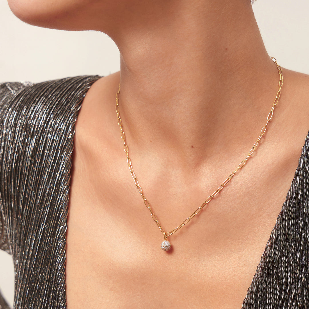 Pave Star Sphere Necklace Charm