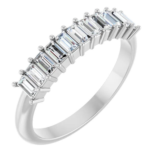 14K 1/2 CTW Natural Diamond Baguette Anniversary Band