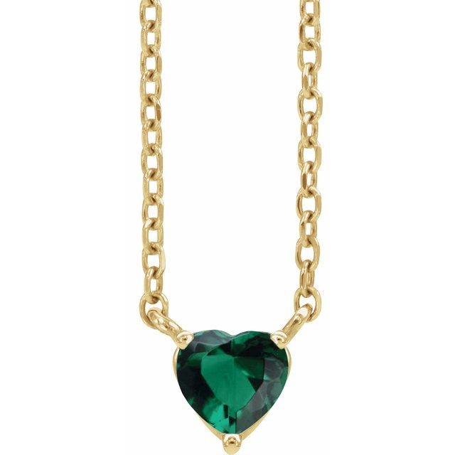 14K Gemstone Heart Necklace