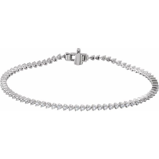 14K 3-Prong Diamond Line Bracelet