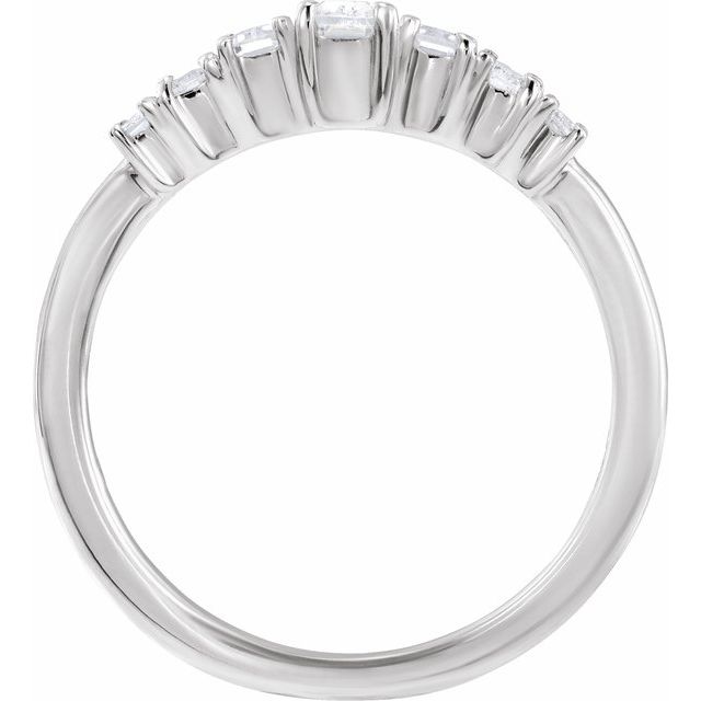 14K 1/2 CTW Lab Grown Graduated Baguette Diamond Ring