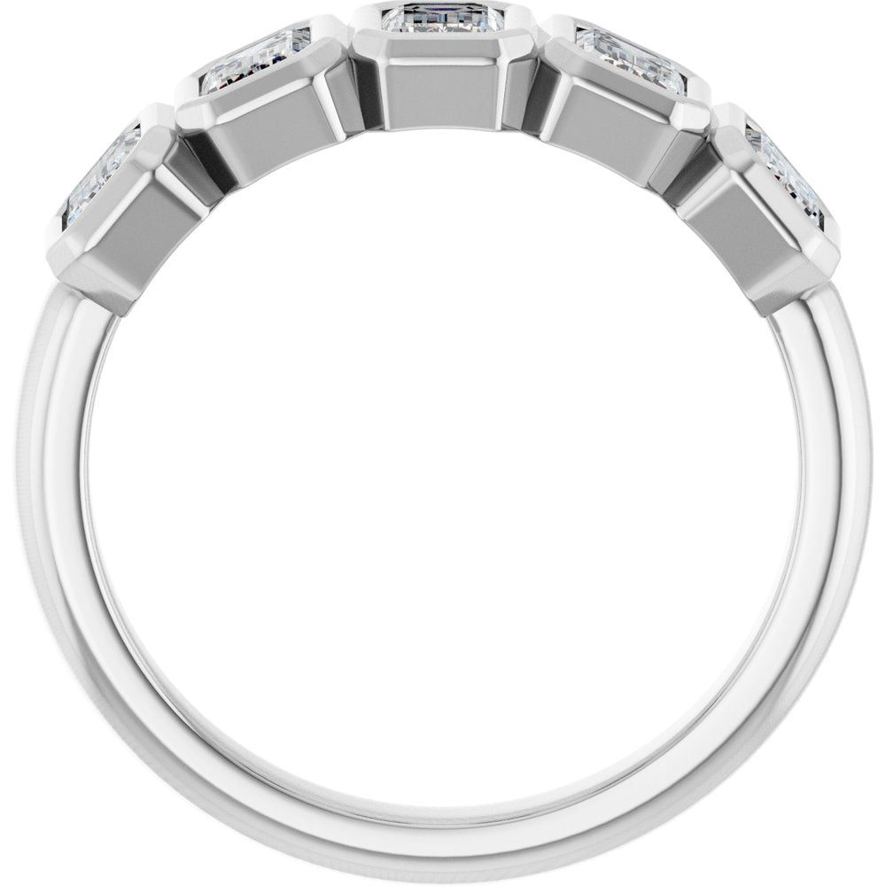 10K Emerald-Cut Bezel Diamond Anniversary Band-Embark Fine Jewelry