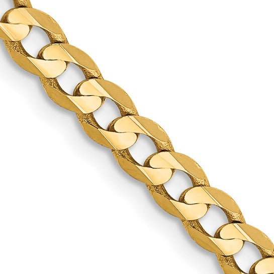 10K Open Concave Curb Chain Necklace