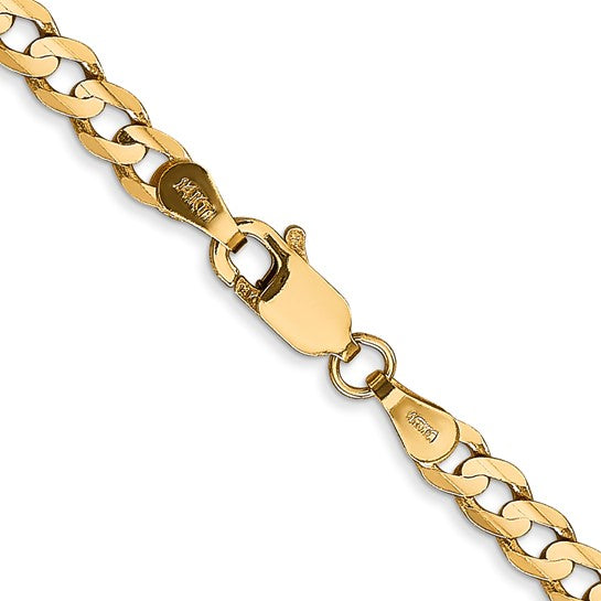 10K Open Concave Curb Chain Necklace