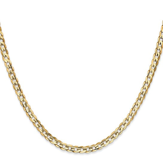 10K Open Concave Curb Chain Necklace