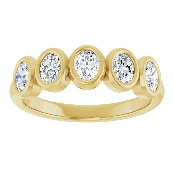 10K Oval Bezel Diamond Anniversary Band