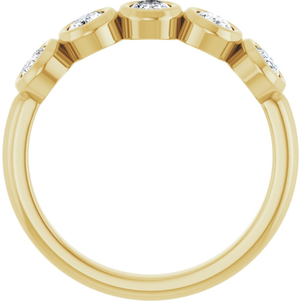 10K Oval Bezel Diamond Anniversary Band