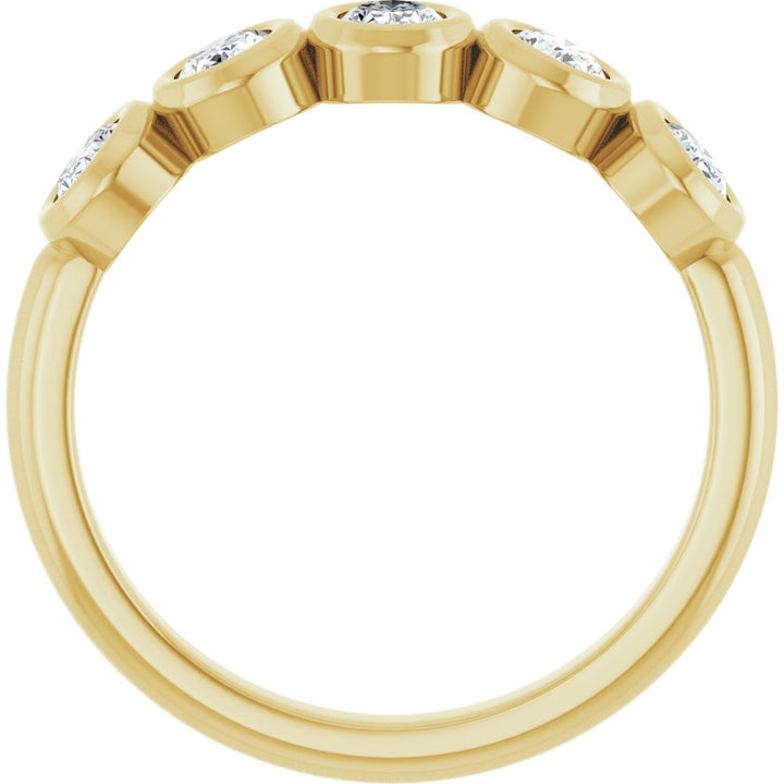 10K Oval Bezel Diamond Anniversary Band