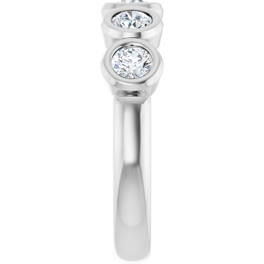 10K Round Bezel Diamond Anniversary Band