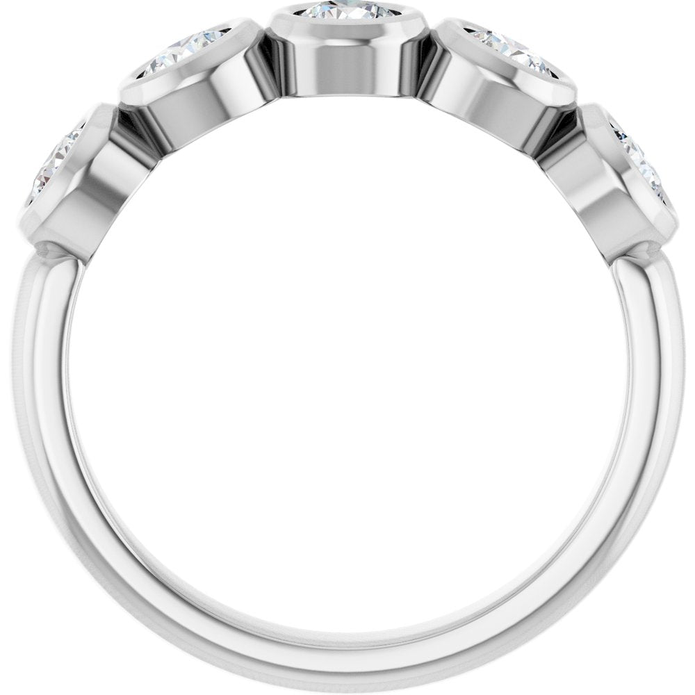 10K Round Bezel Diamond Anniversary Band