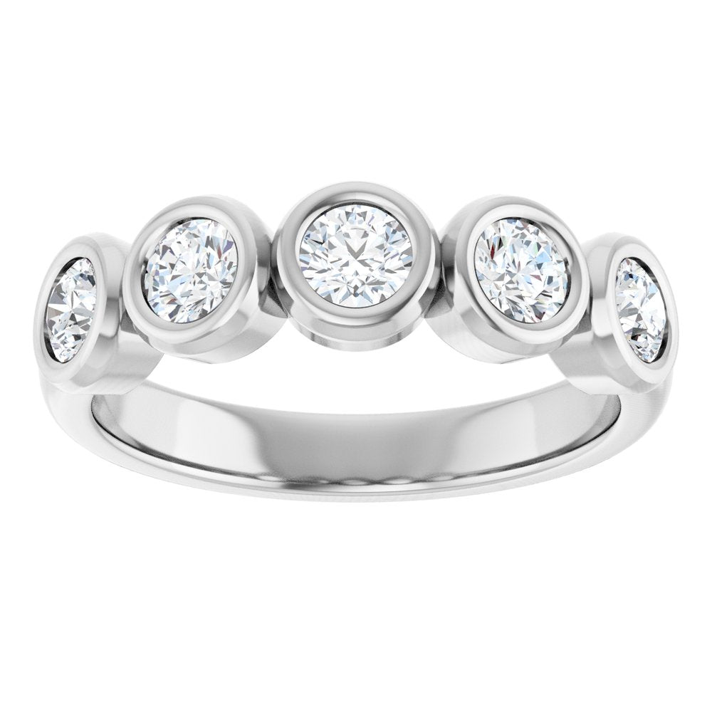10K Round Bezel Diamond Anniversary Band