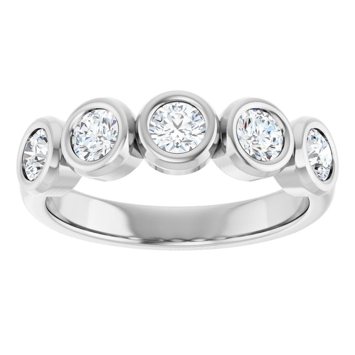 10K Round Bezel Diamond Anniversary Band