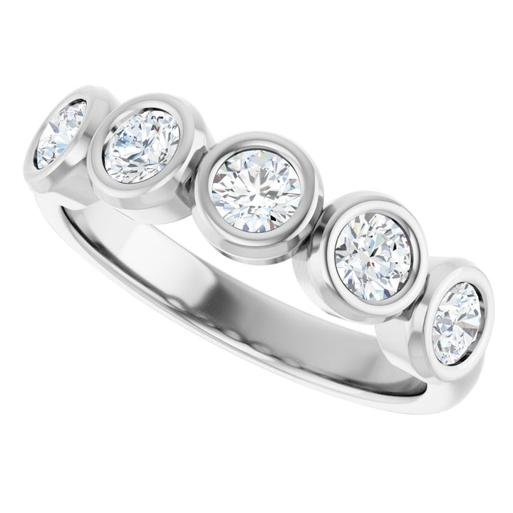 10K Round Bezel Diamond Anniversary Band