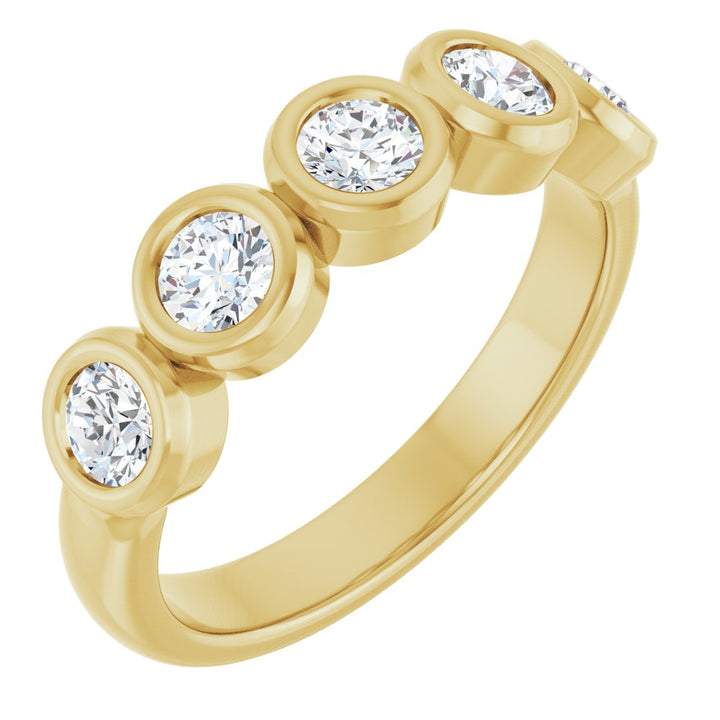 10K Round Bezel Diamond Anniversary Band