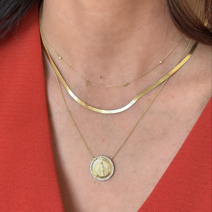 10K Silky Herringbone Chain Necklace