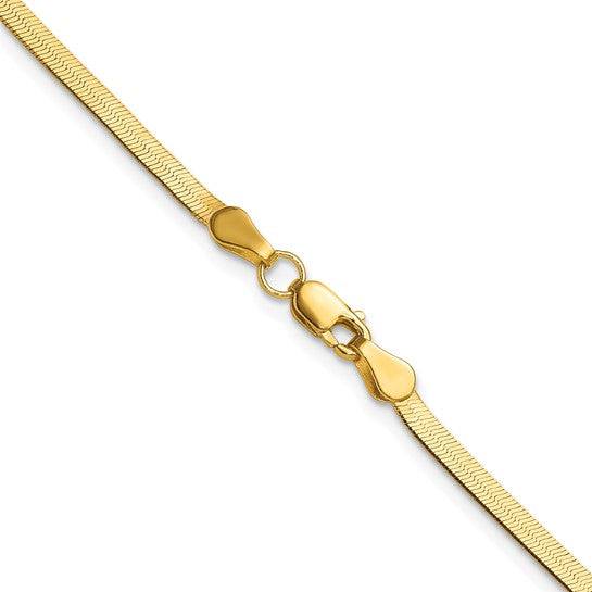 10K Silky Herringbone Chain Necklace