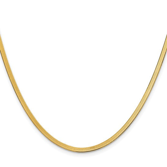 10K Silky Herringbone Chain Necklace