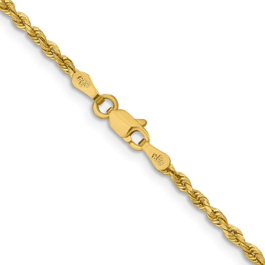 10K Diamond-Cut Rope Chain Necklace