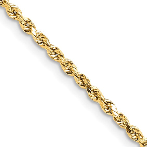 10K Diamond-Cut Rope Chain Necklace