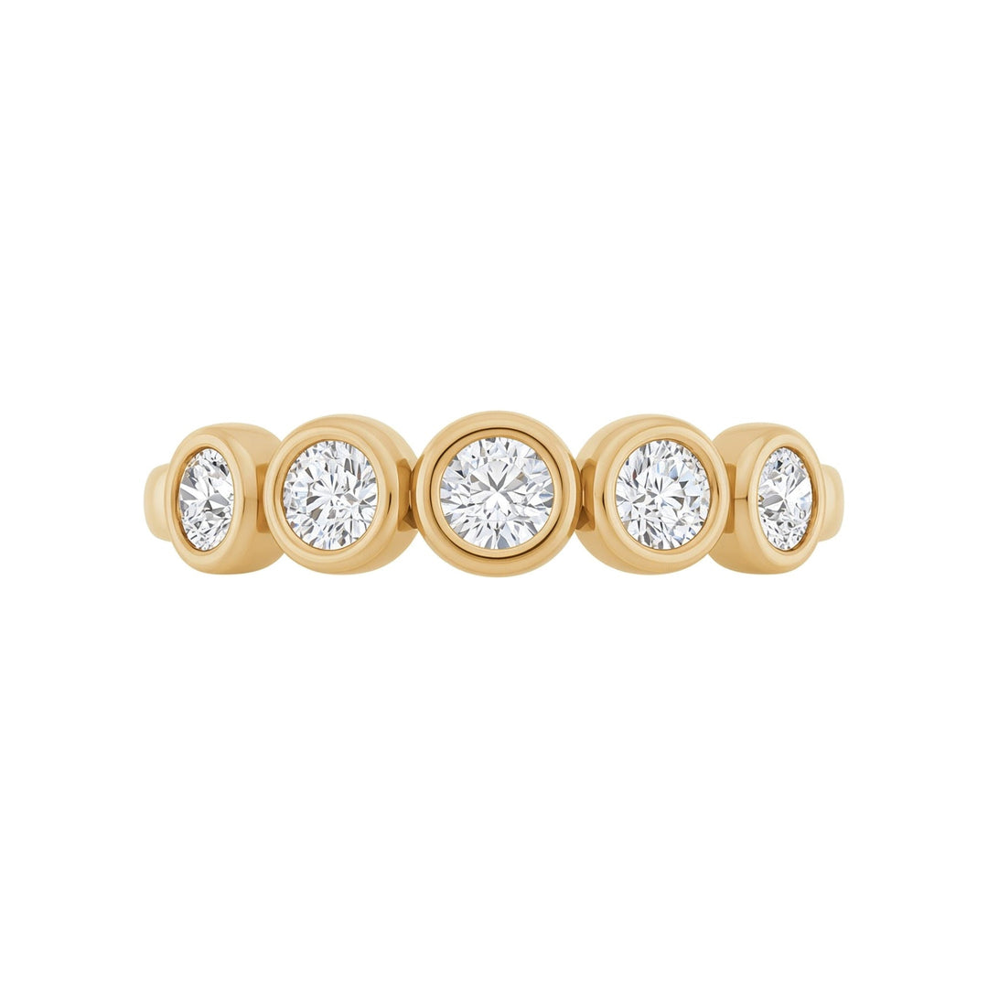 10K Round Bezel Diamond Anniversary Band – 10K Yellow Gold – Front