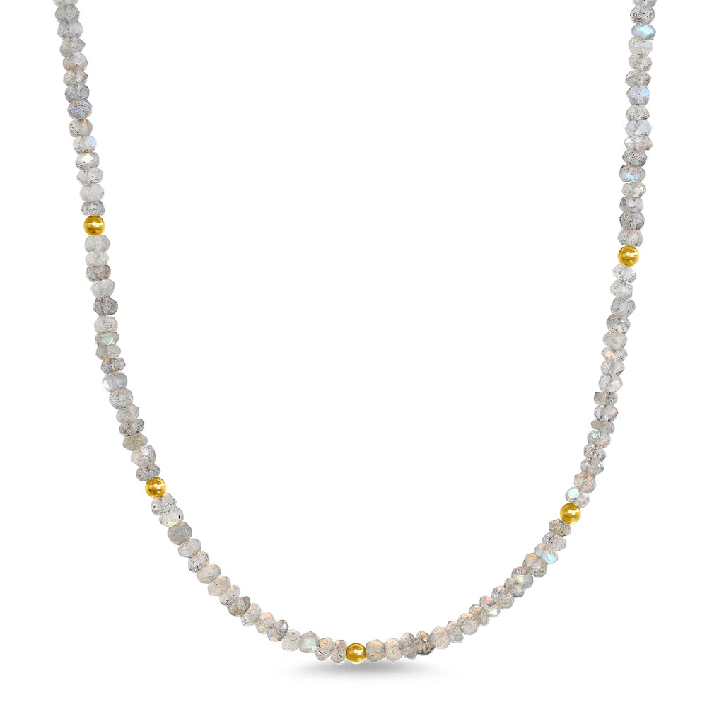 14K Gemstone & Bead Necklace