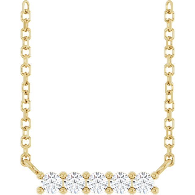 14K Gemstone Bar Necklace