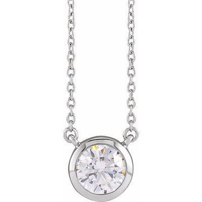 14K Lab Grown Diamond Bezel-Set Necklace